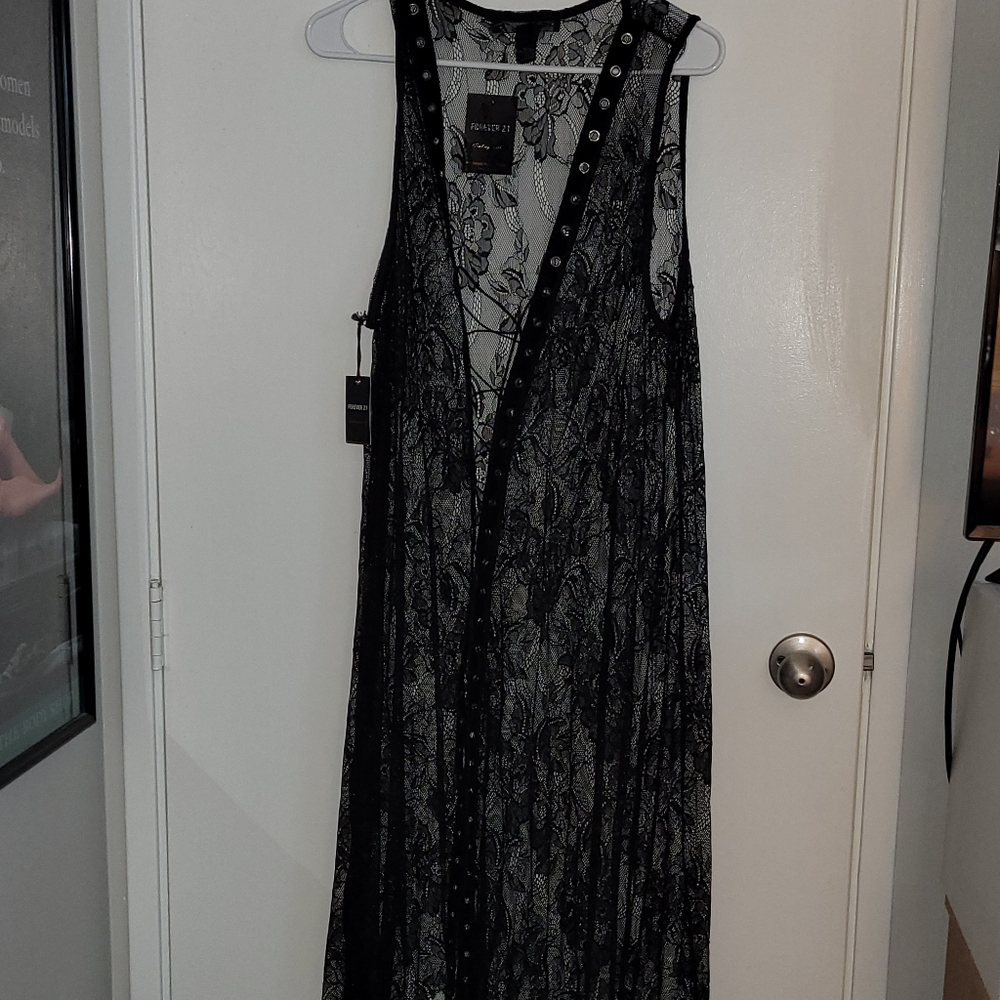 Forever 21 Black Lace Over-Dress